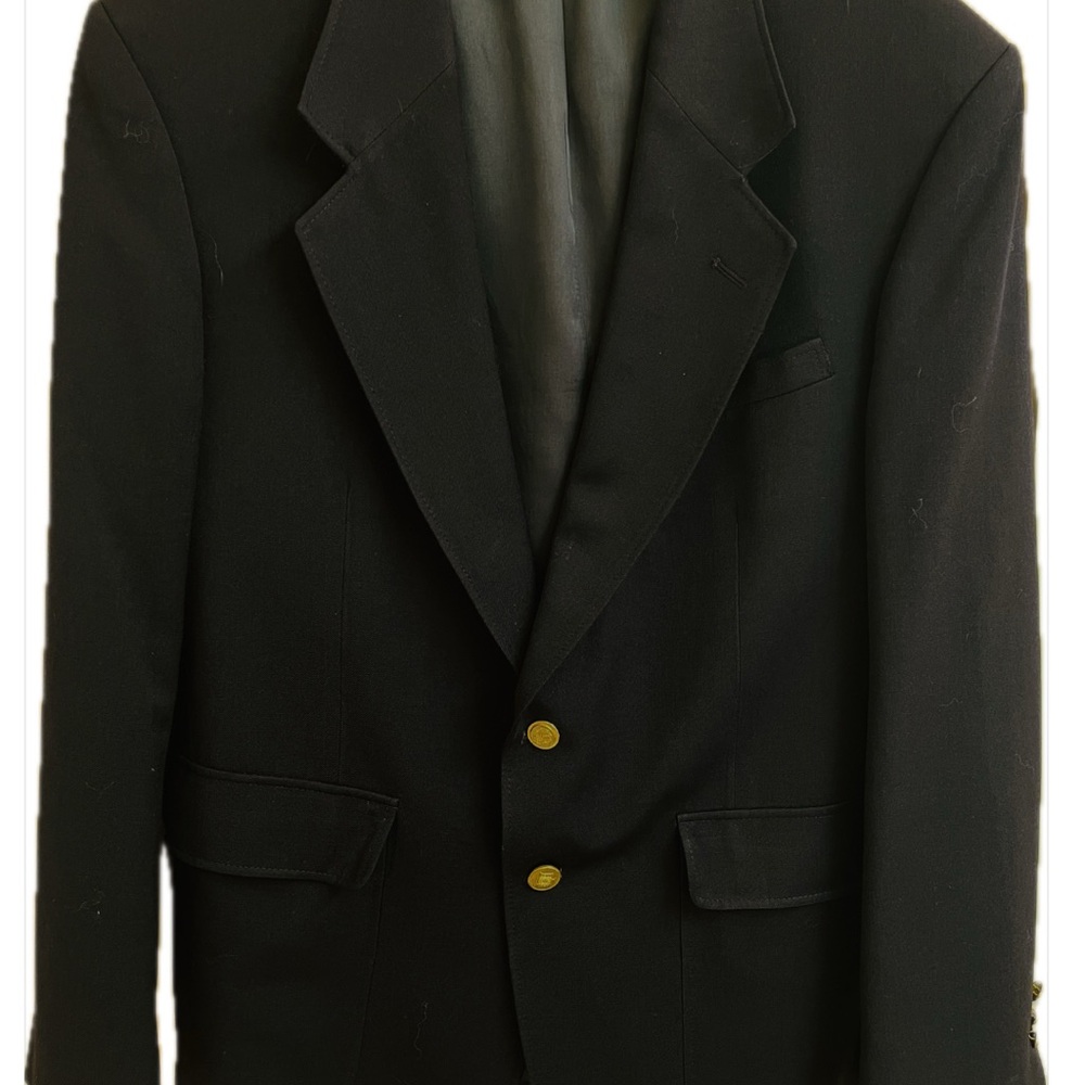 Elegant Black Men's Blazer with Gold Buttons